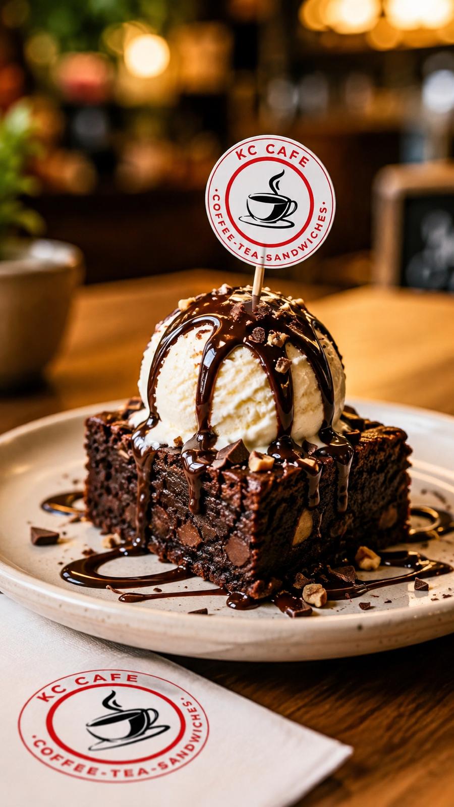 Brownie with Ice Cream in Brooklyn NY
