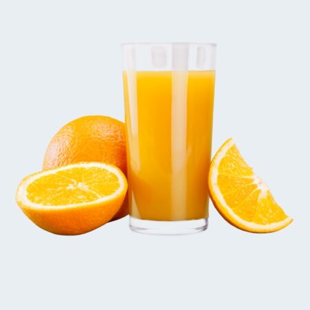 Glass of fresh halal Orange Juice served chilled at Kitchen Cuisine Brooklyn NY